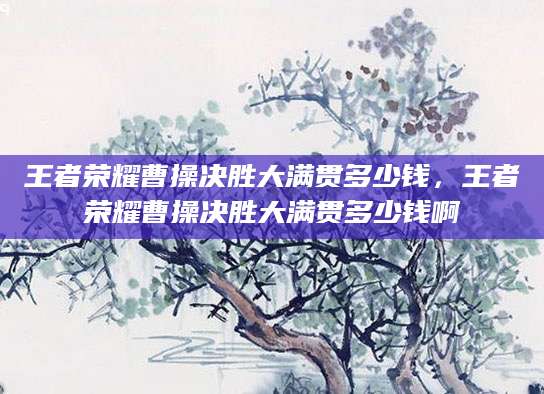 王者荣耀曹操决胜大满贯多少钱，王者荣耀曹操决胜大满贯多少钱啊
