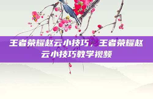 王者荣耀赵云小技巧，王者荣耀赵云小技巧教学视频