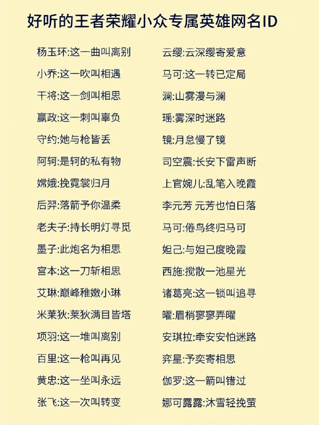 关于云樱的游戏id，玩云缨的应该取什么id